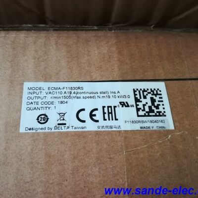 델타 ECMA-F11830RS AC 서보 모터 드라이버 키트 3.0kw 1500rpm 19.1Nm